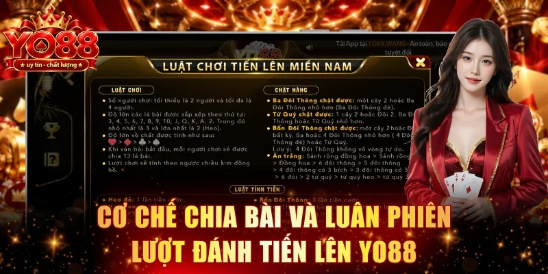 Cơ chế chia bài và luân phiên lượt đánh tiến lên YO88