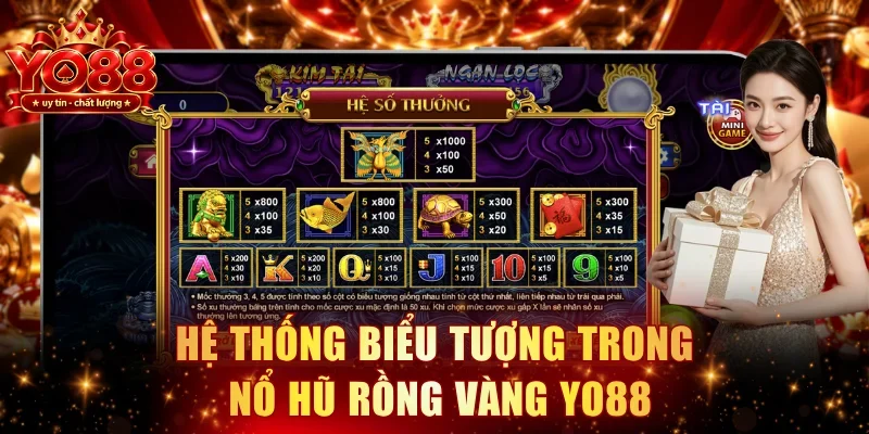Hệ thống biểu tượng trong nổ hũ Rồng Vàng YO88