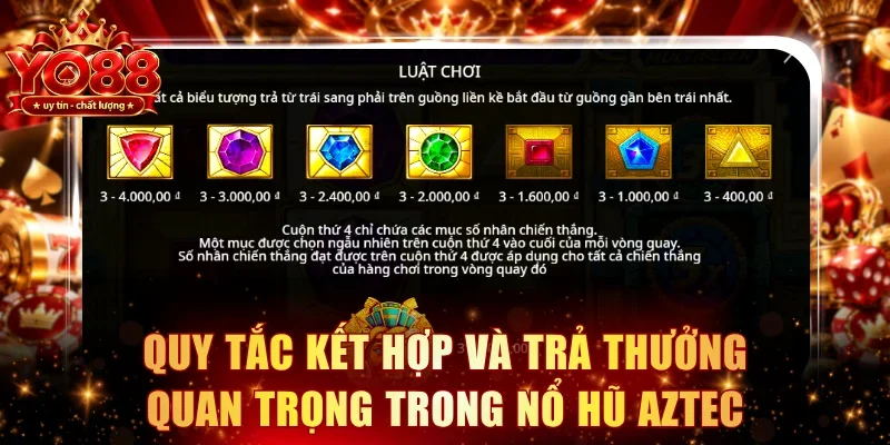 Quy tắc kết hợp và trả thưởng quan trọng trong Nổ hũ Aztec
