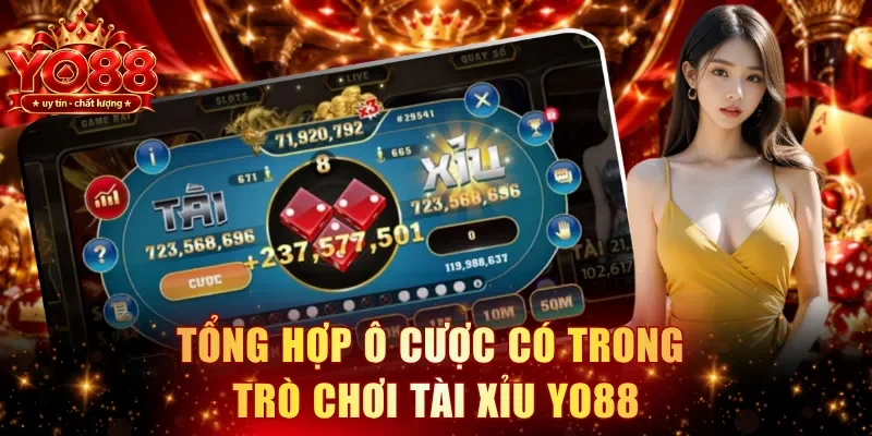 Tổng hợp ô cược có trong trò chơi Tài Xỉu YO88